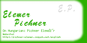 elemer pichner business card